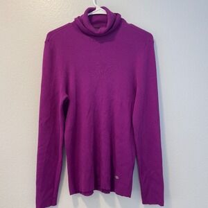 Lauren Ralph Lauren Size-XL Women's‎ Sweater Hot Purple Turtleneck Logo